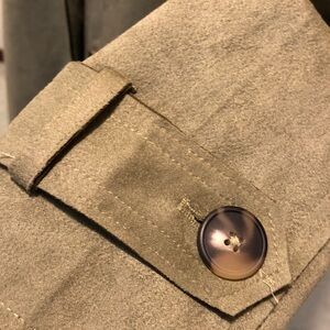 Black Label Love for Humanity Couture Olive Green Suede Trench Coat
